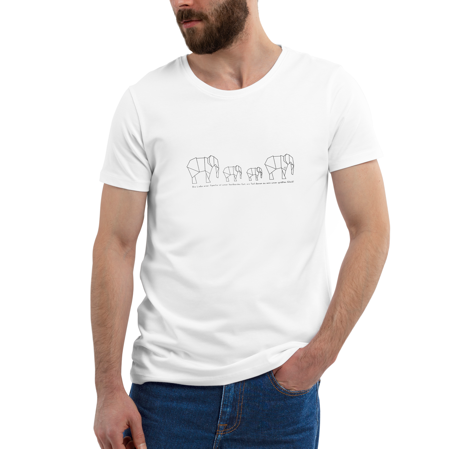 Die Liebe einer Familie..., Spruch mit vier Elefanten  I  Premium Bio Shirt Herren